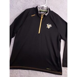 Pittsburgh Penguins Jacket Mens Extra Large Reebok Center Ice Windbreaker NHL